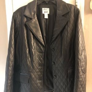 X-Large Vakko Sport black leather jacket.